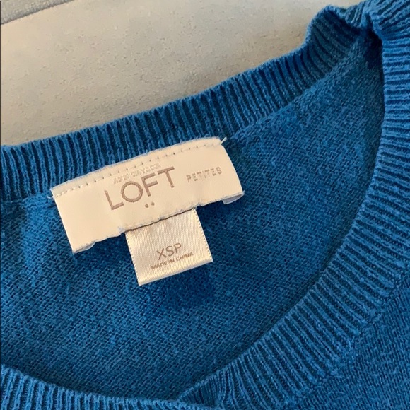 Ann Taylor Loft Bright Blue Short Sleeve Cardigan - Picture 3 of 6